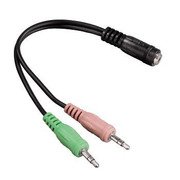 Hama Jack Adapter, 4 Pins, 3.5 Mm Jack Socket To 2X 3.5 Mm J