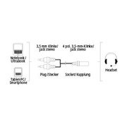 Hama Jack Adapter, 4 Pins, 3.5 Mm Jack Socket To 2X 3.5 Mm J - 2