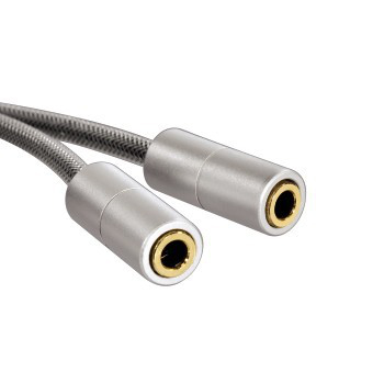 Hama Aluline Compact Adapter, 3.5 Mm Jack, Plug - 2X Socket,