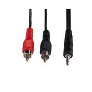 Hama Câble audio stéréo, 2 x RCA mâles - 1 Jack 3,52mm, Noir