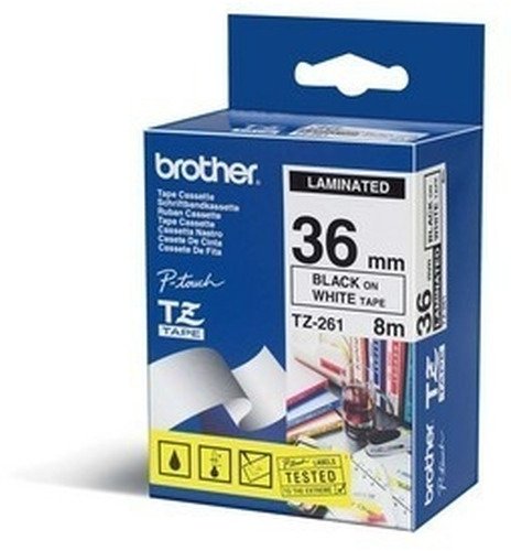 Brother TZE261 36mm Standard Laminated Black On White - 1