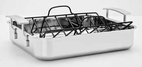 Demeyere Industry - Plat à rôtir avec grille 40 x 33,7cm - 2
