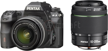 Pentax K-3 Body + 18-55mm + 50-200mm - Zwart Pentax K-3 Body + 18-55mm + 50-200mm - Zwart