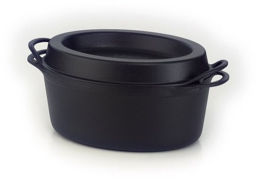 Le Creuset Gietijzeren Ovale Doufeu Mat Zwart 32cm 7,2l - 1