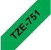 Brother TZE-751 - 24 mm Black On Green Tape - 2