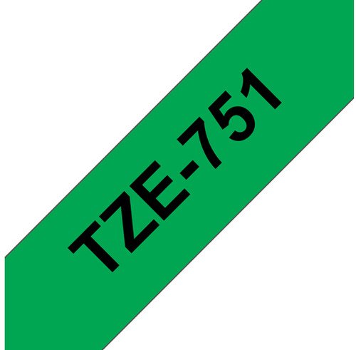 Brother TZE-751 - 24 mm Black On Green Tape - 2