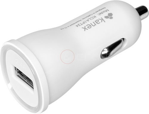 Kanex USB Auto Laadapparaat 2,4A wit - 1