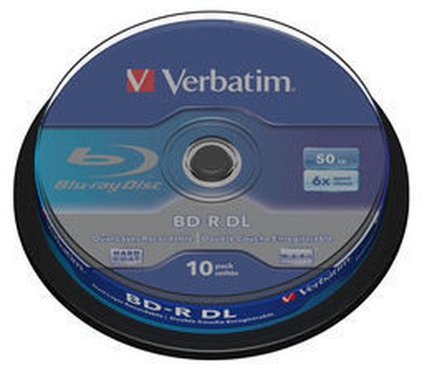 1x10 Verbatim R Blu Ray 50gb 6x Speed Wit Blauw Cakebox Art Craft