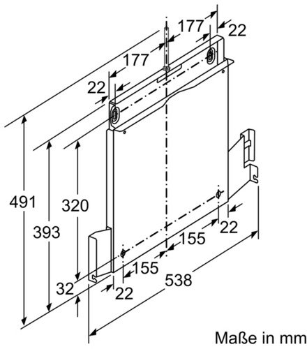 Bosch Cadre d’abaissement pour hotte télescopique 60 cm DSZ4 - 1
