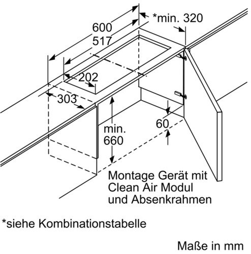 Bosch Cadre d’abaissement pour hotte télescopique 60 cm DSZ4 - 6