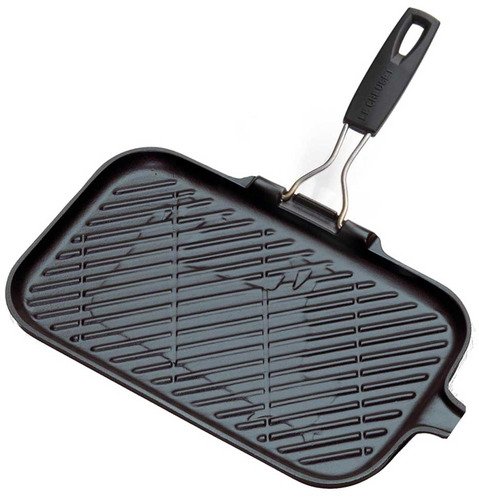 Le Creuset Gietijzeren Rechthoekige Grill Mat Zwart 36cm - 1
