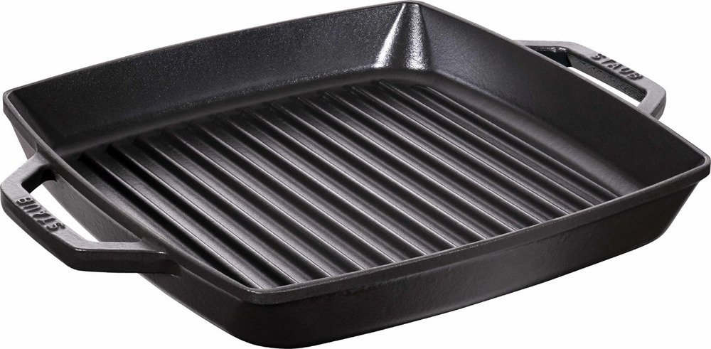 Art & Craft Staub Grillpan met 2 handgrepen - vierkant - 28x28cm - zwart |  | 40511-683-0 aanbieding