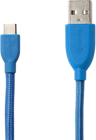 Boompods USB-C op USB-A Retro kabel 1,0 m blauw