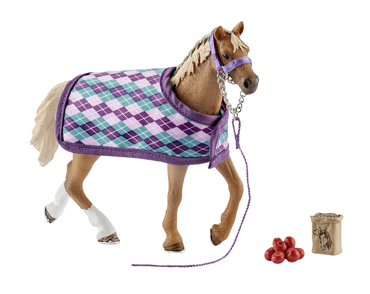 schleich horse club 42360 engelse volbloed met deken | art & craft
