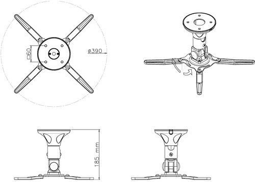 Neomounts by Newstar BEAMER-C50 - Zwart - 5