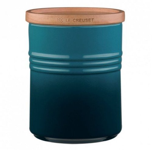 Le Creuset Voorraadpot houten deksel in Deep Teal 12cm 0,67l - 1