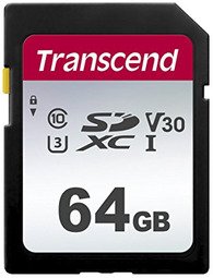 Transcend 64GB SDXC Class 10 UHS-I U3 V30 (R 95 W 45 MB/s)