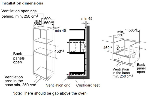 Inbouwmaten-Sharp-compact-oven-KM4403B