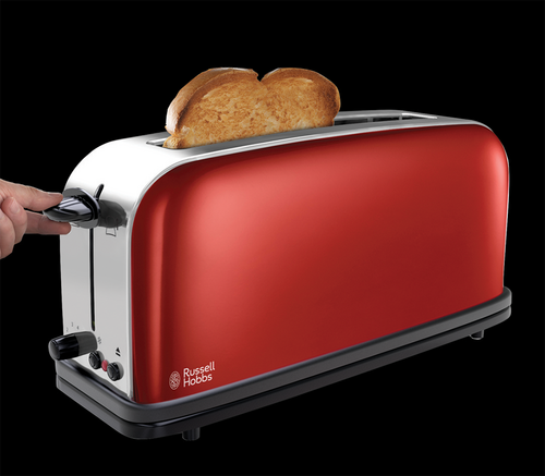 Russell Hobbs Colours Plus+ Flame Red Long Slot 2139156 - 2