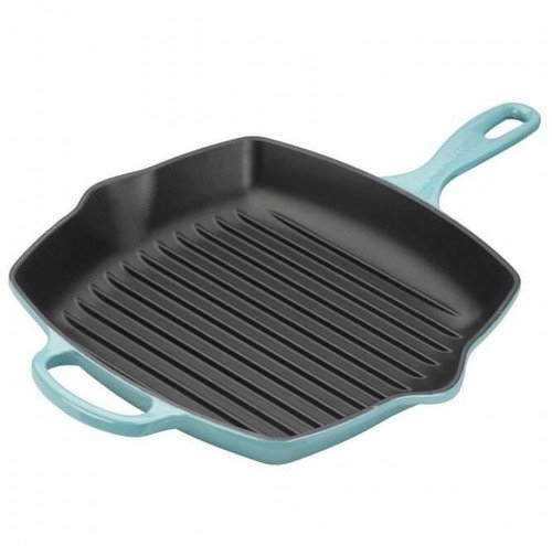 Le Creuset Gietijzeren Vierkante Grillpan Caribbean Blue - 1