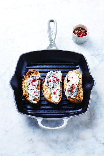 Le Creuset Gietijzeren Vierkante Grillpan Mist Grey 26cm - 2