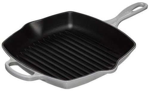 Le Creuset Gietijzeren Vierkante Grillpan Mist Grey 26cm - 1