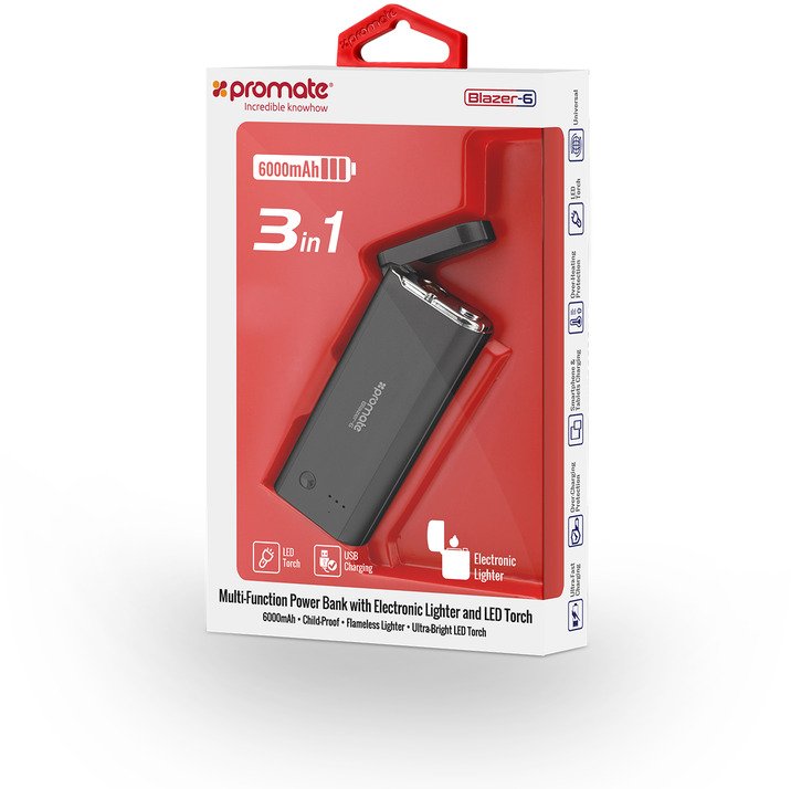 snorkel Above head and shoulder Responsible person Promate Blazer-6 Power Bank Lighter Black | Art & Craft snorkel Above head and shoulder Responsible person Promate Blazer-6 Power Bank Lighter Black | Art & Craft