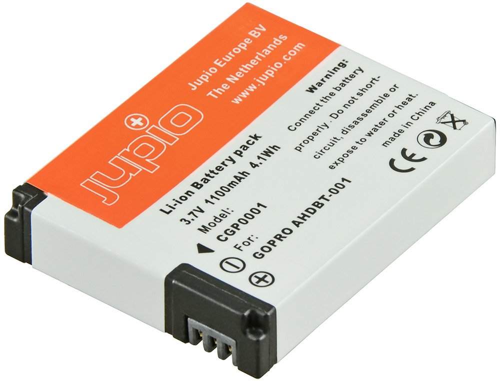 Jupio GoPro AHDBT-001, AHDBT-002 HD Hero (2) (960) 1100mAh | Batterijen voor camera's | Kabels, Adapters&Laders - Batterijen&Accu's | CGP0001