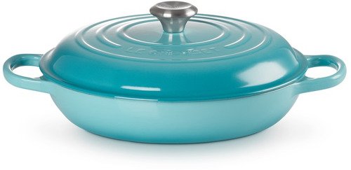 Le Creuset Gietijzeren Braadpan Campagnard Caribbean Bl 30cm - 2