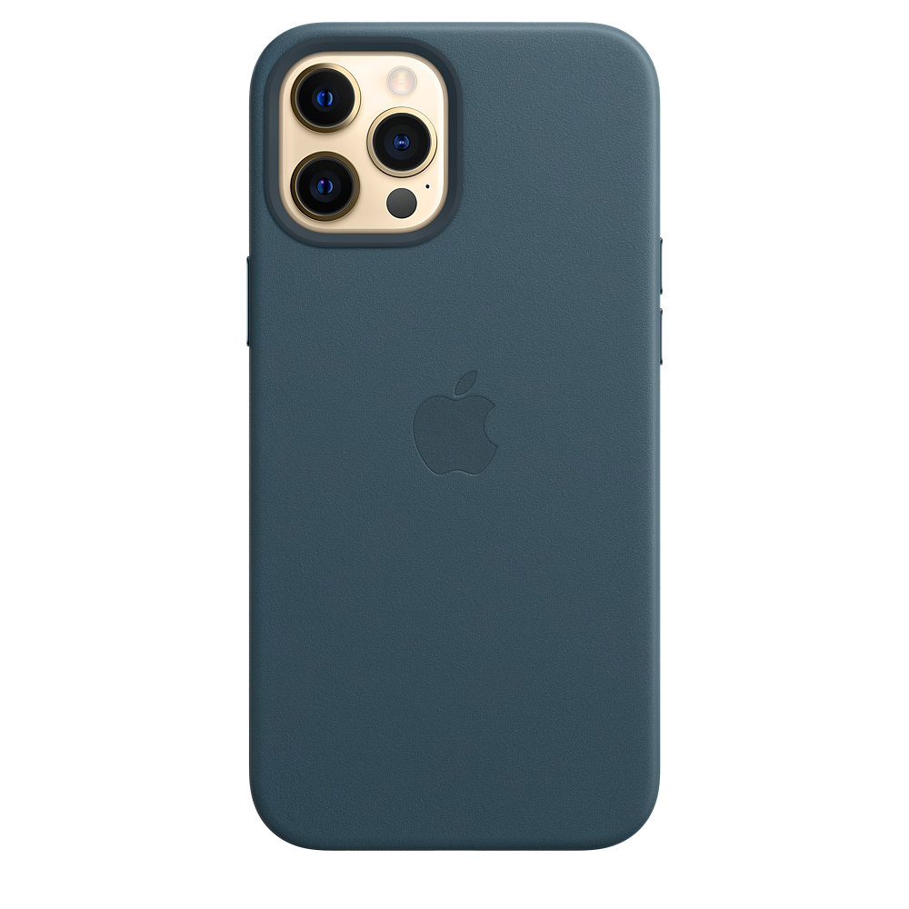 apple iphone 12 pro max leather case baltic blue