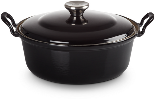 Le Creuset Gietijzeren Braadpan met Deksel Ebbenzwart 24cm - 1 Le Creuset Gietijzeren Braadpan met Deksel Ebbenzwart 24cm - 1