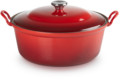 Le Creuset Gietijzeren Braadpan met Deksel Kersenrood 24cm - 1
