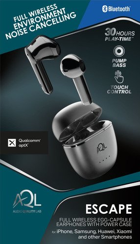 AQL Escape, in-ear, capsule,  BT, TWS, zwart - 2
