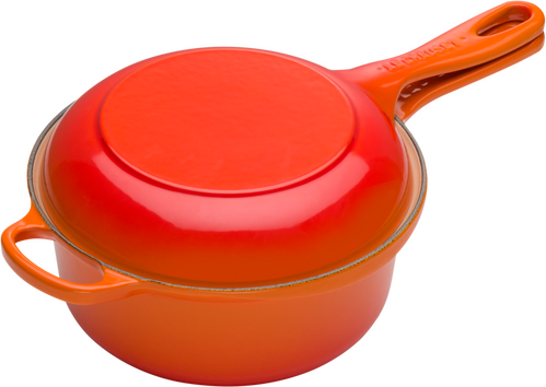 Le Creuset Gietijzeren 2-in-1 Steelpan 22cm Oranjerood - 2