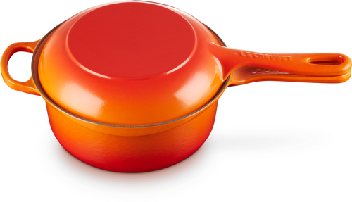 Le Creuset Gietijzeren 2-in-1 Steelpan 22cm Oranjerood - 3