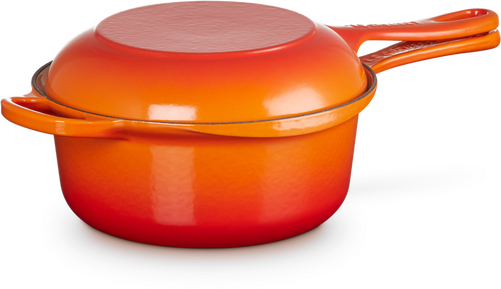Le Creuset Gietijzeren 2-in-1 Steelpan 22cm Oranjerood - 7