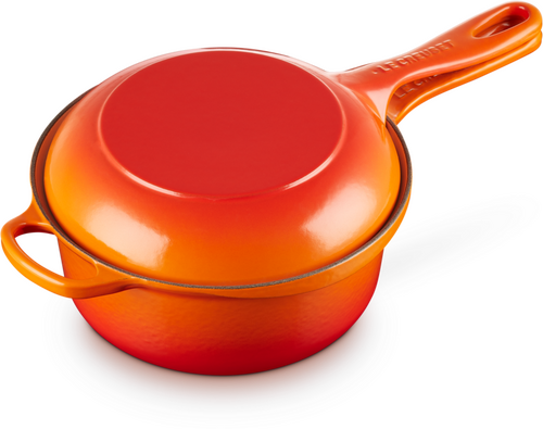 Le Creuset Gietijzeren 2-in-1 Steelpan 22cm Oranjerood - 8