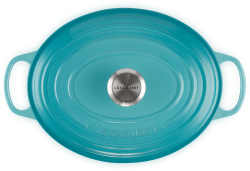 Le Creuset Gietijzeren Ovale Braadpan Caribbean Blue 29cm-4