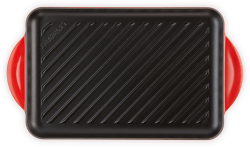 Le Creuset Gietijzeren Rechthoekige Grill Kersenrood 32cm - 4