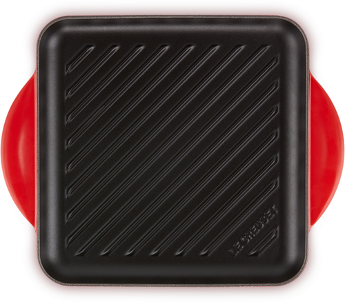 Le Creuset Gietijzeren Vierkante Grill Kersenrood 24cm - 4