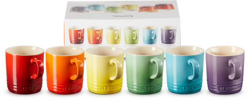 Le Creuset Regenboog Set Mokken Per 6 350ml-0