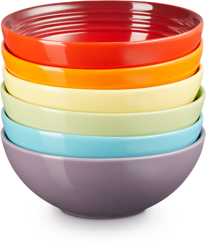 Le Creuset Regenboog Set Ontbijtkommetjes Per 6 16cm-0