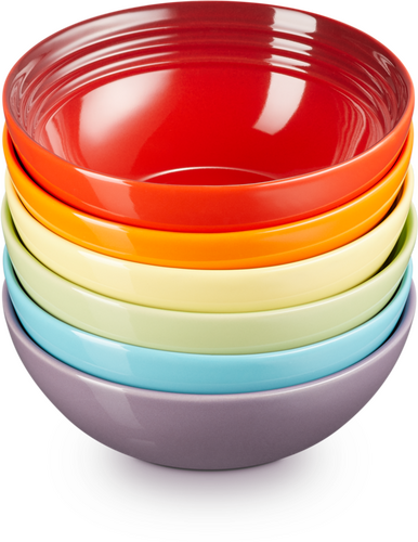 Le Creuset Regenboog Set Ontbijtkommetjes Per 6 16cm-1