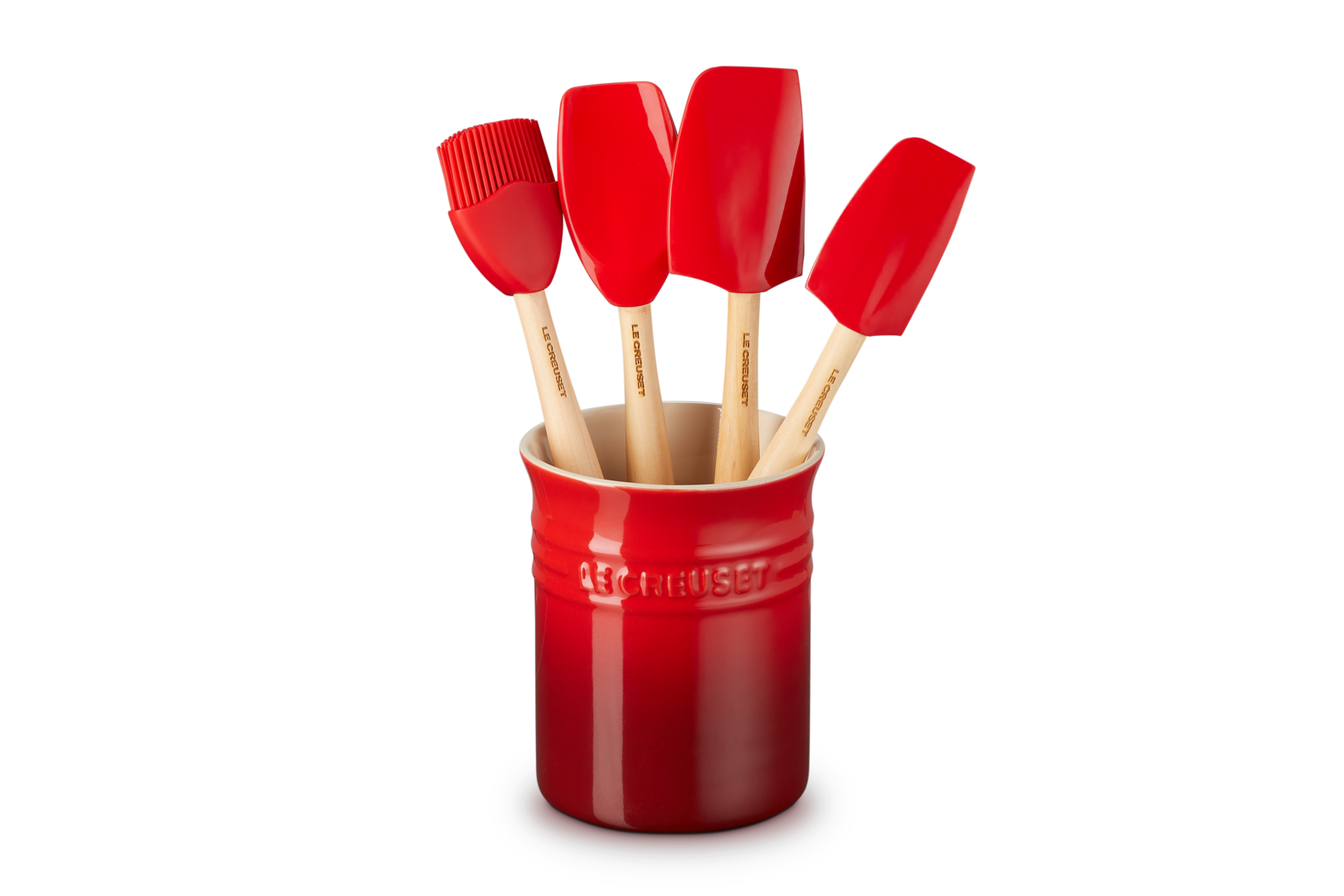 Le Creuset Silicone Set (4 Spatels) Kersenrood - 1