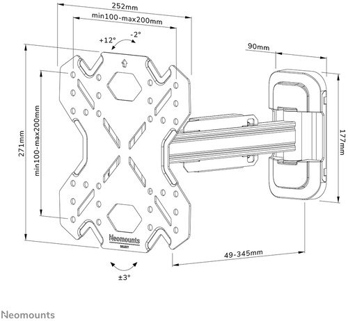Neomounts Select Support mural WL40S-840BL12 - 20