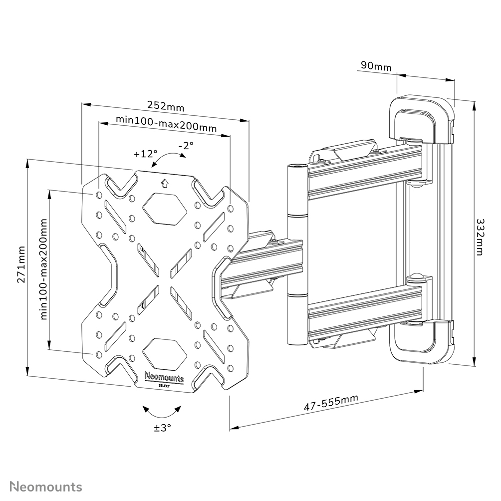 Neomounts Select Support mural WL40S-850BL12 - 20