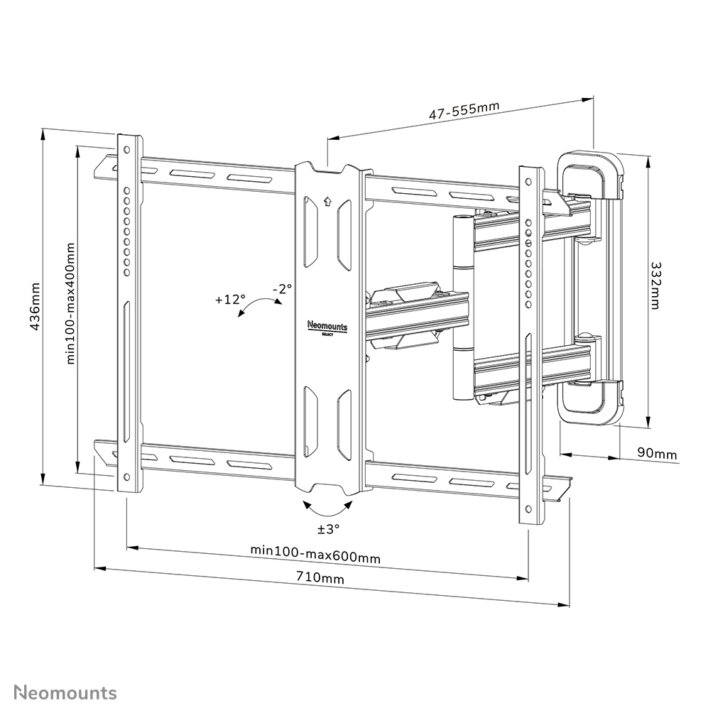 Neomounts Select Support mural WL40S-850BL16 - 20