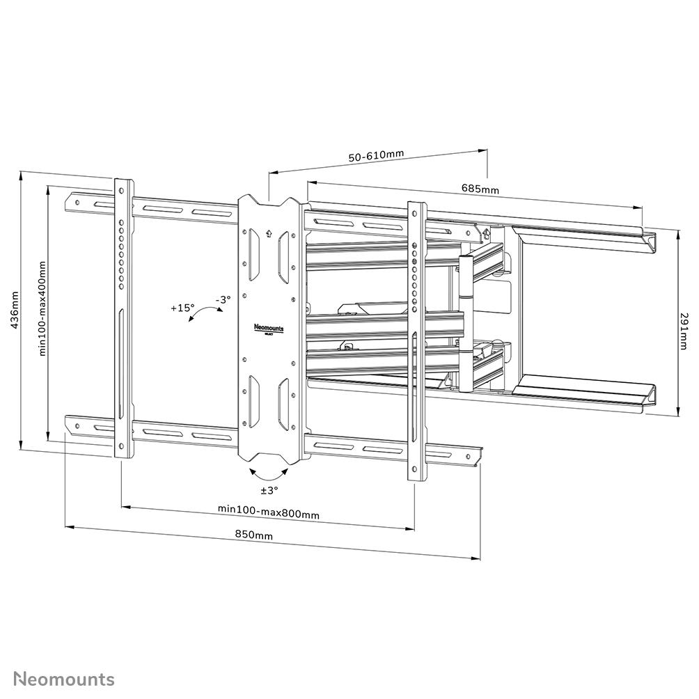 Neomounts Select Support mural WL40S-850BL18 - 20