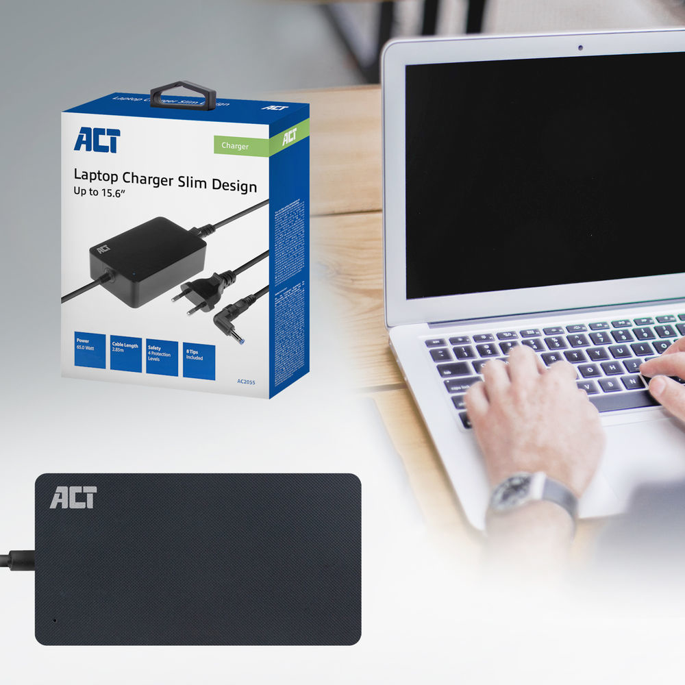 ACT AC2055 Charger for laptops up to 15.6i - 2