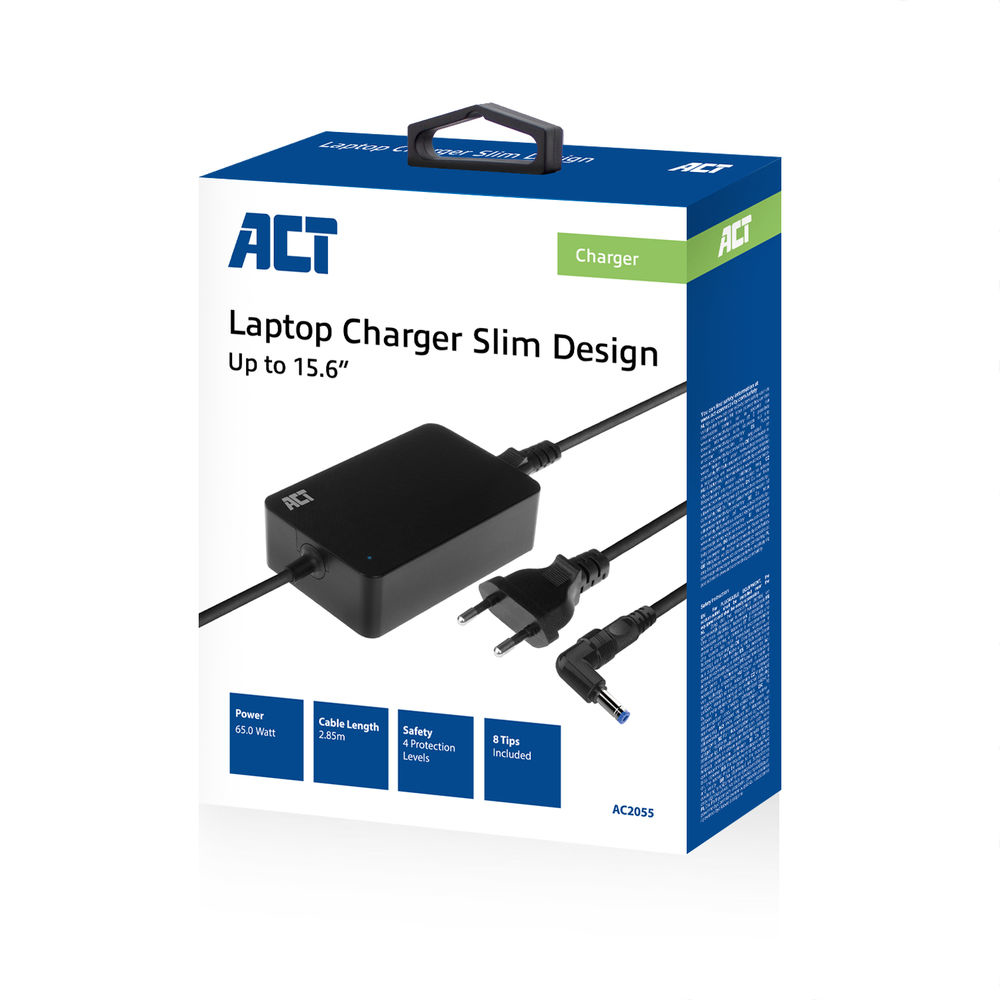 ACT AC2055 Charger for laptops up to 15.6i - 4